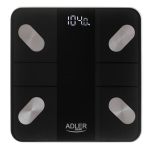 Adler | Smart Bathroom Scale | AD 8186b | Maximum weight (capacity) 180 kg | Accuracy 100 g | Body Mass Index (BMI) measuring | Black