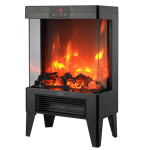 Adler LED electric fireplace with remote control | AD 7755 | Ceramic Heater | 2000 W | Number of power levels 2 | Black