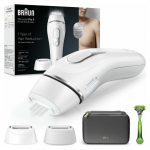 Silk-expert Pro IPL PL5145 (wei/silber, inkl. Tasche + Breiter Aufsatz + Gillette Body Rasierer)