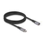 Delock USB 40 Gbps Verl&auml;ngerungskabel USB Type-C&trade; Stecker zu Buchse PD 3.1 240 W 2 m grau Metall