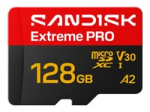 SANDISK Extreme PRO microSDXC UHS-I Card 128GB MicroSD 250MB/s Read / 120MB/s Write