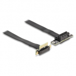 Riser Karte PCI Express x1 Stecker 90&deg; gewinkelt zu x1 Slot 90&deg; gewinkelt mit Kabel 30 cm