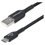 STARTECH.COM 15cm USB-A auf USB-C Ladekabel Laden & Synchronisieren 3A USB 2.0 TPE-Mantel Schwarzes USB Schnellladekabel