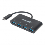 MANHATTAN USB 3.1 Gen1 TypC-Hub 4 USB A-Ports Strom &uuml;ber USB