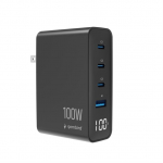 Gembird Universal charger GaN 100W LCD 3xUSB-C 1xUSB-A black