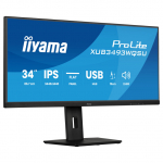 86,7cm/34" (3440x1440) iiyama ProLite XUB3493WQSU-B6 21:9 IPS 1ms 120Hz HDMI DisplayPort USB VESA Speaker HDR Black