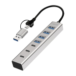 Logilink USB 3.0 Hub, 7-port, 4x USB-A 3x USB-C, aluminum housing