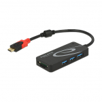 HUB USB 3.0 USB Type-C&trade; 3 Port extern + 2 x SD Slot schwarz Delock