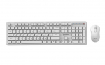 Gembird KBS-WPS-01 Slim Pro Business wireless desktop set, white, RU layout