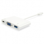 Equip Dock USB-C->VGA.USB3.0.60WPD 15cm ws