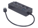 GEMBIRD 4-port USB HUB 1 x USB 3.1 + 3 x USB 2.0 black