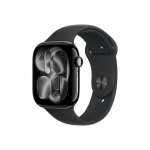 Apple Watch Series 11 GPS + Cellular 46mm Jet Black Aluminium Case with Black Sport Band - M/L | Smart watch | LTPO OLED Always-On Retina | Waterproof | Jet Black