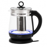 Adler | Kettle | AD 1299 | Electric | 2200 W | 1.5 L | Glass | 360&deg; rotational base | Black