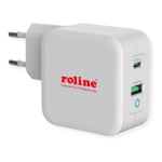 USB Charger mit Euro-Stecker 2 Port (Typ-A QC3.0 Typ-C PD) 65W