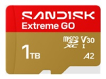 SANDISK Extreme GO microSDXC UHS-I Card 1TBMicroSD 240MB/s Read / 160MB/s Write 5K video