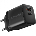 Axagon Sil wallcharger 2x port (USB-A + USB-C), PD3.0/QC4+/PPS/AFC/Apple. 30W total power. A-ACU-PQ30