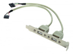 Gembird CC-USB-RECEPTACLE - USB panel - 5 pin in-line (F) to USB (F) - 25 cm