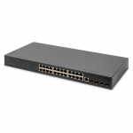 DIGITUS Switch 19" 24-Port +4x SFP+Gigabit managed schwarz