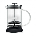 Bialetti Cappuccinatore Milchaufsch&auml;umer - f&uuml;r die Mikrowelle - silber/schwarz - Borosilikat-Glas - 500ml