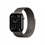 Apple Watch Series 11 GPS + Cellular 46mm Slate Titanium Case with Slate Milanese Loop - M/L | Apple