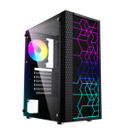 Gembird Fornax 2500 ARGB Gaming ATX computer case, Midi Tower, backlight, Black