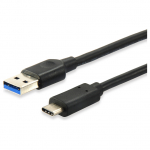 Equip Kabel USB-A 3.2 -> C St/St 1.00m 3A/20V sw Polybeutel