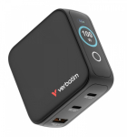 Verbatim Mini GaN charger 100W TFT 2xUSB-C 1xUSB-A