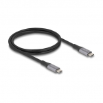 Delock USB 40 Gbps Kabel USB Type-C&trade; Stecker zu Stecker PD 3.1 240 W E-Marker 1 m grau Metall