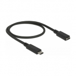 USB3.1 C > USB Type-C&trade; Buchse Verl&auml;ngerung 0,5 m schwarz Delock