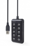 Gembird HUB USB 2.0 10 ports black
