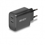 LINDY USB-C Ladeger&auml;t 2-Port GaN Charger 65W, schwarz