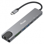 Equip Adapter USB-C -> HDMI.GbE.3xUSB3.2 Gen1.SD/TF.PD 100W