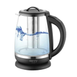 Camry | Kettle | CR 1290 | Standard | 2200 W | 2 L | Plastic/glass | 360&deg; rotational base | Black/Transparent
