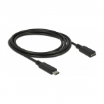 USB3.1 C > USB Type-C&trade; Buchse Verl&auml;ngerung 1,5 m schwarz Delock