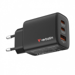 Verbatim Charger GaN 65W QC 3.0, 2x USB-C, 1x USB PD 3.0 EU