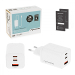 Movano GaN 65W 2x USB-C PD + USB-A Charger (White)