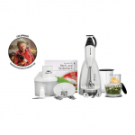 Stabmixer ESGE-Zauberstab M 200 Superbox (wei, 200 Watt, mit Zerkleinerer, Zauberette, Zauberbasis, Becher-Set mit Deckeln)