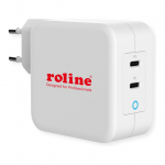 ROLINE USB Charger mit Euro-Stecker, 2 Port Typ-C (PD), GaN, 100W