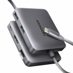 AXAGON multi-port dock HMC-5HL - 2xUSB-A 4K HDMI GLAN PD100W USB-C 15cm