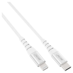 INLINE USB-C Lightning Kabel fuer iPad iPhone iPod Alu MFi-zertifiziert silber 2m