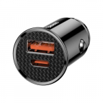 Universal Car Fast Charger USB 4.0 + USB‑C PD 3.0 (SCP), Black