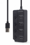Gembird HUB USB 2.0 black 4 ports with switches