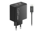 LENOVO Dual Power adapter GaN USB-C AC 100/240 V 65Watt output connectors: 2 black