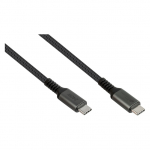 GoodConnections USB-C 2.0 (ST-ST) 1m Anschlusskabel Textilmantel 240W Anthrazit