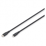 DIGITUS USB 2.0 Kabel Typ C-Lightning Silikon 1m MFI schwarz
