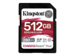 KINGSTON 512GB Canvas React Plus SDXC UHS-II 280R/150W U3 V60 for Full HD/4K