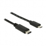 USB2.0 USB Type-C 2.0 Stecker > USB 2.0 Typ Micro-B Stecker 1,0 m schwarz Delock