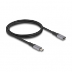 Delock USB 40 Gbps Verl&auml;ngerungskabel USB Type-C&trade; Stecker zu Buchse PD 3.1 240 W 1 m grau Metall