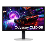81,3cm/32" (3840x2160) Samsung Odyssey OLED G8 G81SF 16:9 4K OLED 0,03ms 240Hz HDMI 2.1 DisplayPort 1.4 USB-B USB-A VESA HDR FreeSync G-Sync Silvr