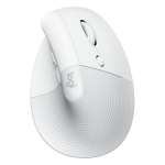 Logitech Lift for Business Vertical Mouse ergonomic 6 buttons wireless Bluetooth 2.4 GHz Bolt USB receiver off-white 342850